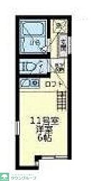 ユナイト小机グレートギャッピー 2階ワンルームの間取り