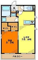 JR南武線 平間駅 徒歩2分の賃貸マンション 1階1LDKの間取り
