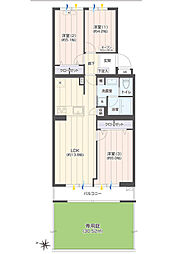 ニックハイム上末吉 105号室 3LDKの間取り