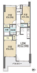 宮前平パーク・ホームズグランドヒル 3LDKの間取図画像