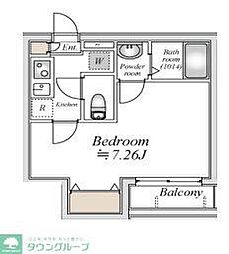 東武東上線 北坂戸駅 徒歩4分の賃貸アパート 3階1Kの間取り