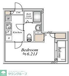 東武東上線 北坂戸駅 徒歩4分の賃貸アパート 3階1Kの間取り