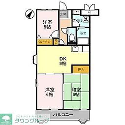 東武東上線 上福岡駅 徒歩21分の賃貸アパート 3階3DKの間取り