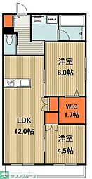 東武東上線 鶴ヶ島駅 徒歩5分の賃貸アパート 1階2LDKの間取り