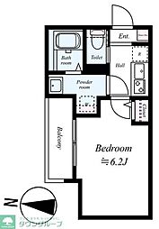 東武東上線 坂戸駅 徒歩12分の賃貸アパート 2階1Kの間取り