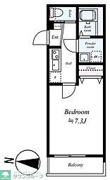 東武東上線 坂戸駅 徒歩12分の賃貸アパート 2階1Kの間取り