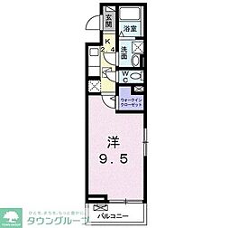 東武東上線 鶴ヶ島駅 徒歩5分の賃貸アパート 1階1Kの間取り