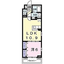 西武新宿線 狭山市駅 徒歩17分の賃貸アパート 3階1LDKの間取り