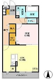 東武東上線 みずほ台駅 徒歩15分の賃貸アパート 1階1LDKの間取り