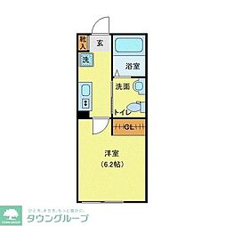 ルアネス上福岡 1Kの間取図画像