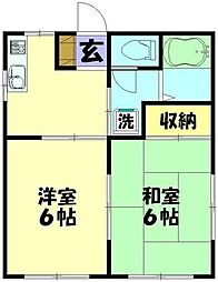 森田コーポ 2Kの間取図画像