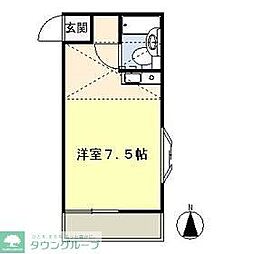 細沼ハイツ ワンルームの間取図画像