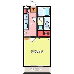ジオックス500 1Kの間取図画像