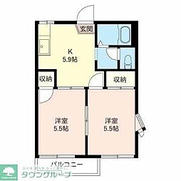 コーポクラロ 2Kの間取図画像
