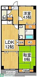 クレストみずほ台 2LDKの間取図画像