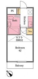 シティパレス鎌倉町 1Kの間取図画像