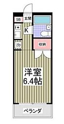 ステーションヴィラ鶴ヶ島 ワンルームの間取図画像
