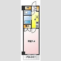ヴィラオオクボ 1Kの間取図画像