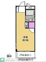 ティカトウビル ワンルームの間取図画像