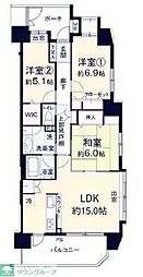 ベルメゾン川越サザンスケープ 3LDKの間取図画像