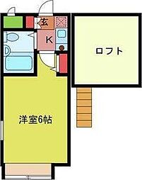 東武東上線 鶴ヶ島駅 徒歩11分の賃貸アパート 2階1Kの間取り