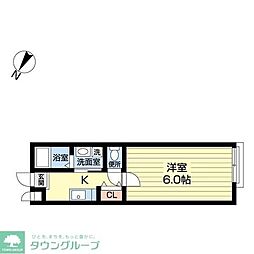 東武東上線 坂戸駅 徒歩5分の賃貸アパート 1階1Kの間取り