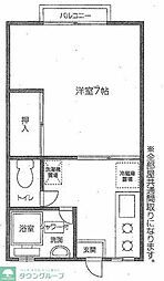 東武東上線 坂戸駅 徒歩8分の賃貸アパート 2階1Kの間取り