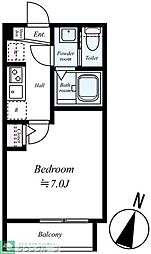 東武東上線 鶴ヶ島駅 徒歩10分の賃貸アパート 1階1Kの間取り