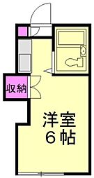 東武東上線 上福岡駅 徒歩10分の賃貸アパート 2階ワンルームの間取り