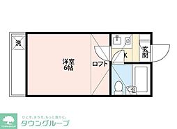 東武越生線 坂戸駅 徒歩13分の賃貸アパート 2階1Kの間取り