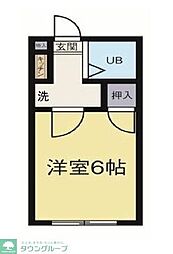 東武東上線 北坂戸駅 徒歩11分の賃貸アパート 2階ワンルームの間取り