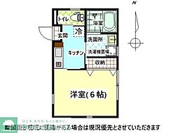 東武越生線 坂戸駅 徒歩8分の賃貸アパート 1階1Kの間取り