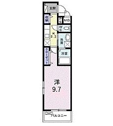 東武東上線 鶴ヶ島駅 徒歩12分の賃貸アパート 2階1Kの間取り