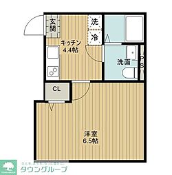 東武東上線 志木駅 徒歩10分の賃貸アパート 3階1Kの間取り