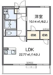 東武東上線 上福岡駅 徒歩13分の賃貸マンション 2階1LDKの間取り