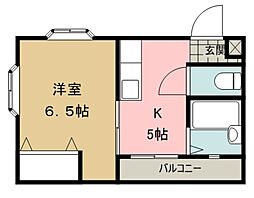 西武新宿線 狭山市駅 徒歩8分の賃貸マンション 3階1DKの間取り
