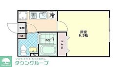 東武東上線 上福岡駅 徒歩11分の賃貸アパート 1階1Kの間取り