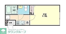 東武東上線 上福岡駅 徒歩11分の賃貸アパート 1階1Kの間取り