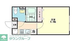 東武東上線 上福岡駅 徒歩11分の賃貸アパート 3階1Kの間取り