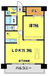 東武東上線 鶴ヶ島駅 徒歩5分の賃貸マンション 1階1LDKの間取り