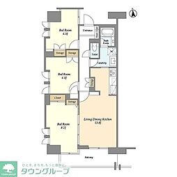 東武東上線 志木駅 徒歩7分の賃貸マンション 11階3LDKの間取り