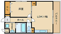 近鉄南大阪線 藤井寺駅 徒歩2分の賃貸マンション 1階1LDKの間取り