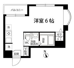クロープ栄 1階ワンルームの間取り