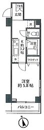 レジデンストキワダイ 1Kの間取図画像