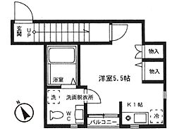 ラフィネときわ台 ワンルームの間取図画像