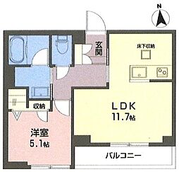 ベリテ常盤台 1LDKの間取図画像