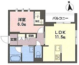 ベリテ常盤台 1LDKの間取図画像