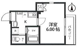 ベルガーデン中板橋 1Kの間取図画像