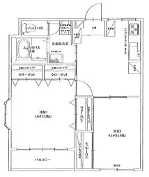 ハイツM 2DKの間取図画像