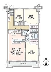 エクセルコート第2並木 3LDKの間取図画像